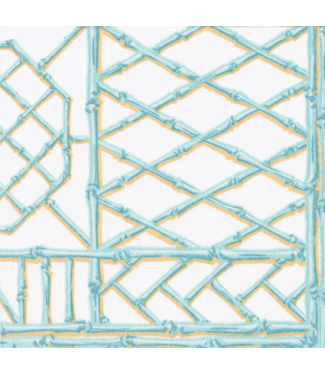 Caspari Bamboo Screen Robin's Egg Paper Linen Guest Towels 