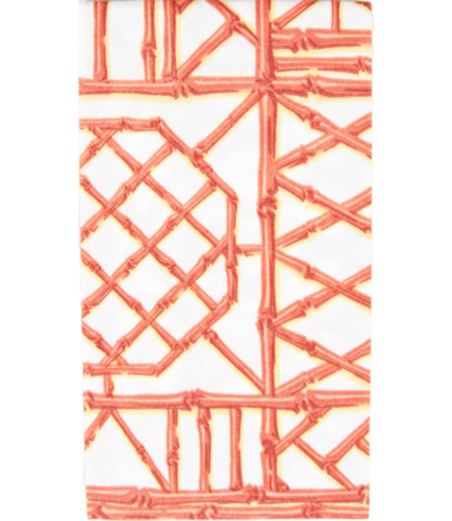 Bamboo Screen Coral Paper Linen Guest Towels Airlaid