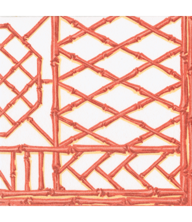 Bamboo Screen Coral Paper Linen Napkin Airlaid Cocktail