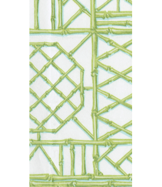 Caspari Bamboo Screen Moss Green Paper Linen Guest Towels Airlaid 