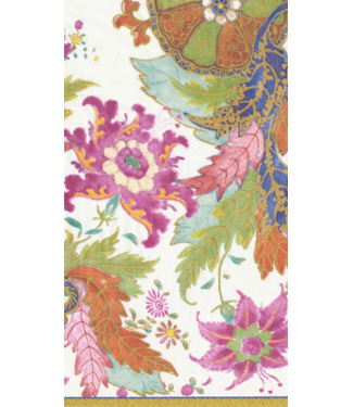 Caspari Tobacco Leaf Ivory Guest Towel