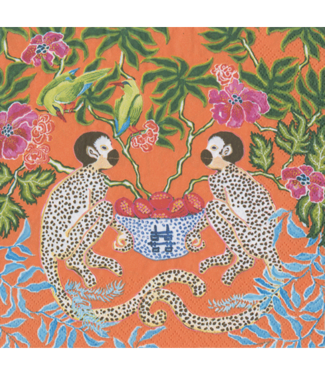 Monkeys Orange Napkin Cocktail