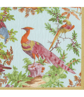 Caspari Chelsea Birds Celadon Napkin Cocktail