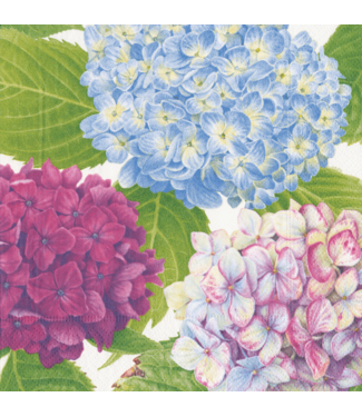 Caspari Hydrangea Garden Blue Napkin Cocktail