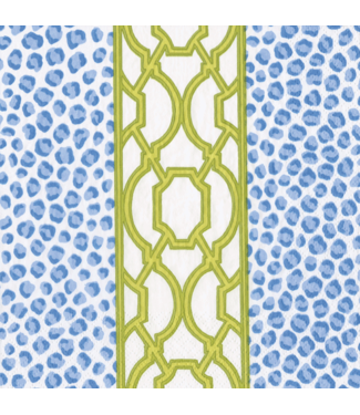 Caspari Knots And Spots Blue Green Napkin Cocktail