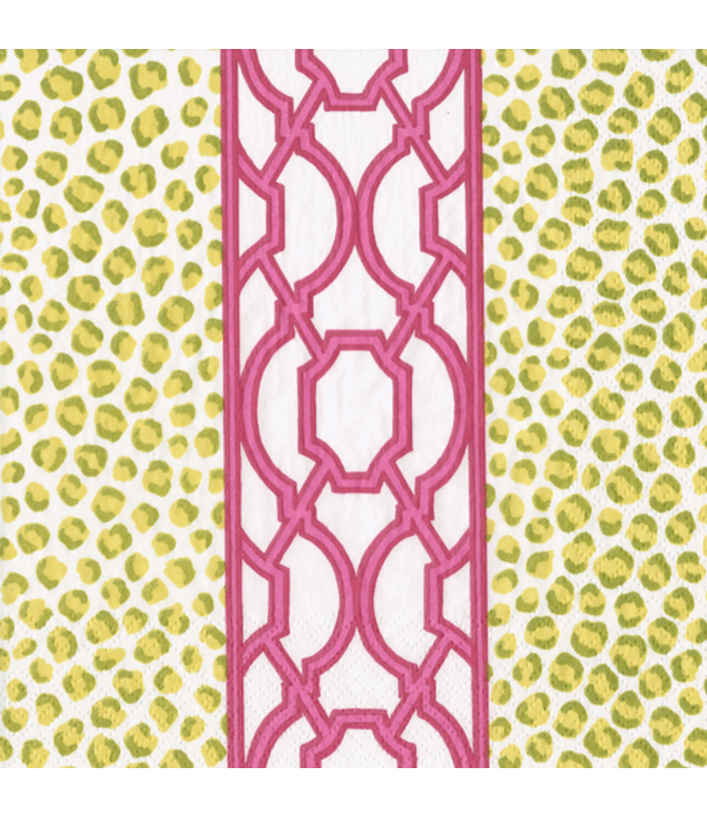 Knots And Spots Green Fuchsia Napkin Cocktail