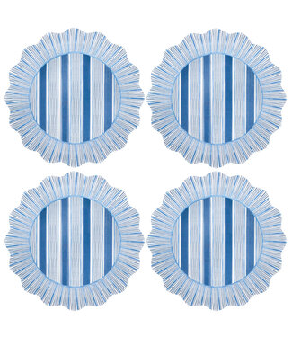 Juliska Cabana Stripe Melamine Dinner Plate Set/4 -  Ocean Cabana