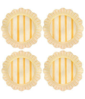 Juliska Cabana Stripe Melamine Dinner Plate Set/4 - Sunshine