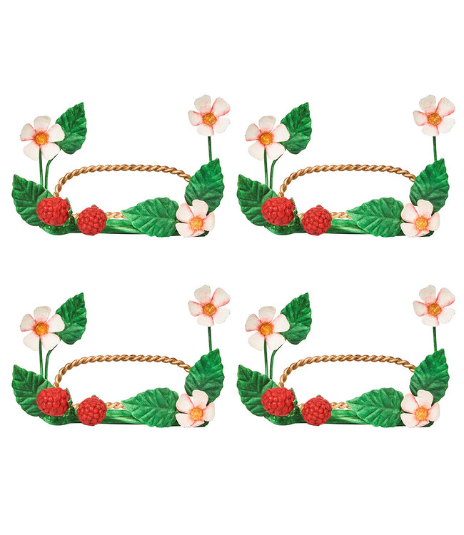 Meadow Walk Raspberries Place Card Holder Set/4