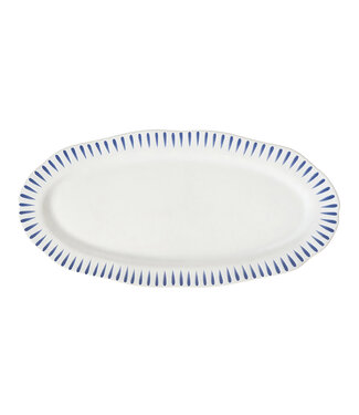 Juliska Sitio Stripe 15" Hostess Tray - Delft Blue
