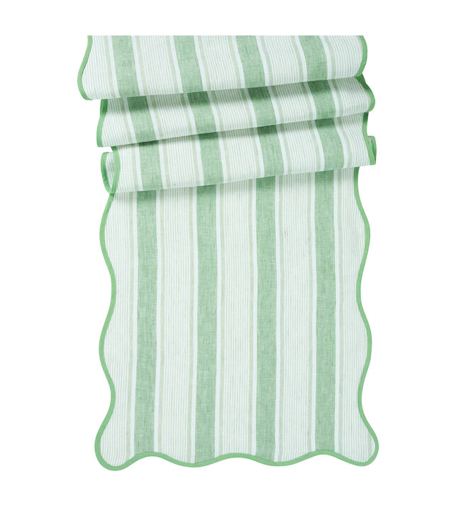 Cabana Stripe 18" x 90" Table Runner - Seagrass