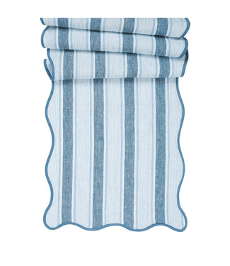 Juliska Cabana Stripe 18" x 90" Table Runner - Ocean