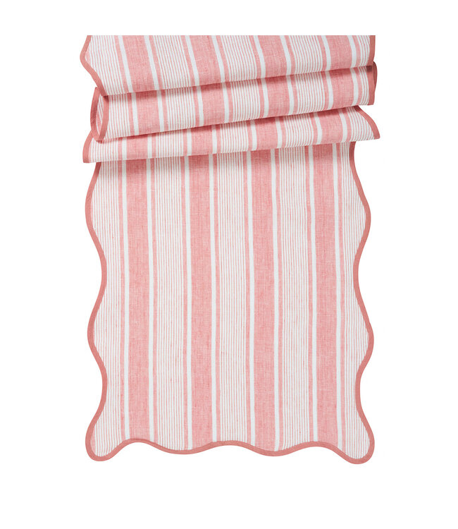 Cabana Stripe 18" x 90" Table Runner - Coral