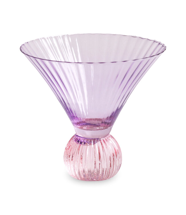 GLASS Venice Martini Set of 2 (Violet and Pink)
