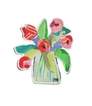 laura dunn Red Striped Tulips Acrylic Bloom Block