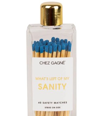 Chez Gagne Left of My Sanity- Glass Bottle Matches
