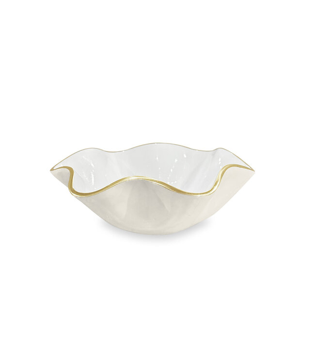 ENCANTO Carola Small Round Bowl (Cream and White)
