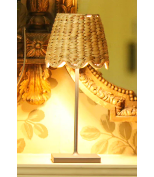 Scalloped Seagrass Lampshade to fit Micro Lamp