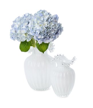 Two's Company Large Glass Pearl White Vase