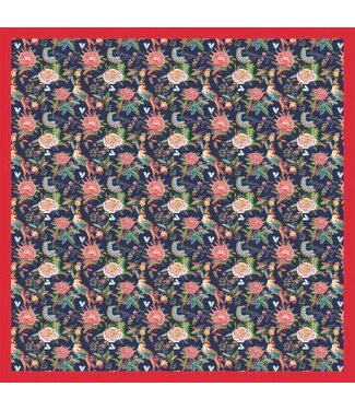 Lazy Jack Press Garden Party Scarf Navy