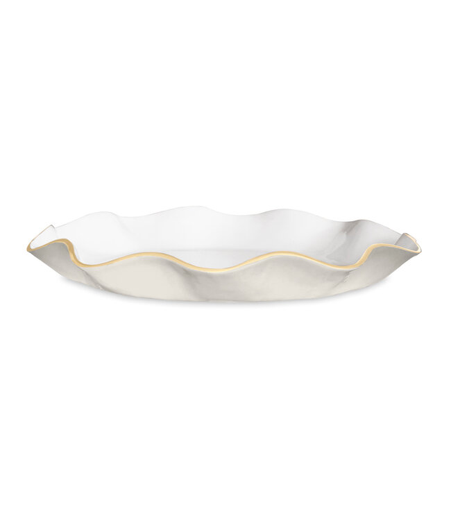 ENCANTO Carola Large Round Platter (Cream and White)