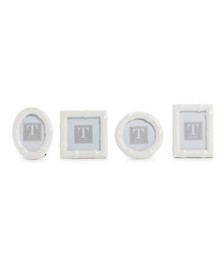 Two's Company High Gloss Faux Bamboo Photo Frame - Round 3" Dia