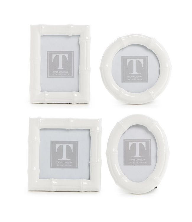 High Gloss Faux Bamboo Photo Frame - Round 3" Dia