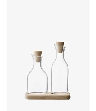 LSA Serve Oil & Vinegar Set and Oak Base