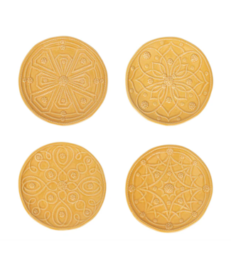 Juliska Jardins du Monde Side/Cocktail Plate Assorted Set/4 - Daffodil