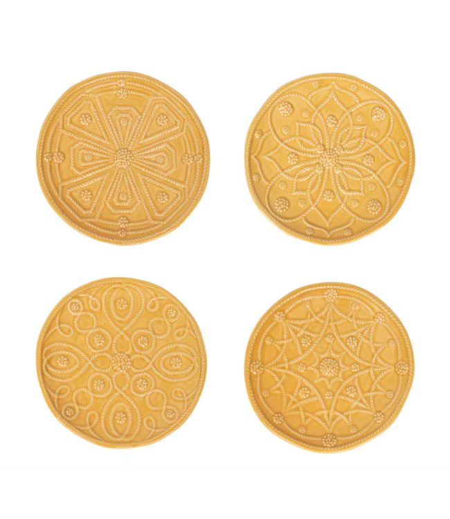 Jardins du Monde Side/Cocktail Plate Assorted Set/4 - Daffodil