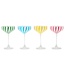 S/4 Stripe Hand-Painted Coupe Glass