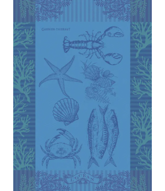Garnier Thiebaut L'Ocean Bleu Jacquard Kitchen Towel