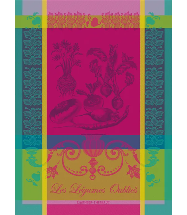 Legumes Oublies Fuchsia Kitchen Towel 22"x30"