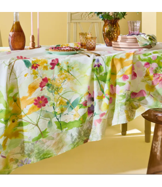 Garnier Thiebaut Souffle Fleuri Printemps Tablecloth 61"x89", Cotton