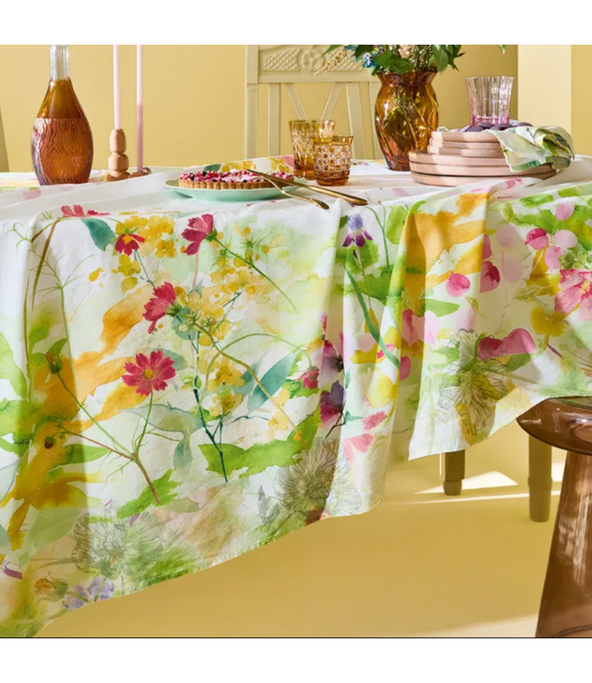Souffle Fleuri Printemps Tablecloth 61"x89", Cotton