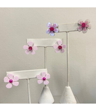 Emma Fick Pink Flower Studs