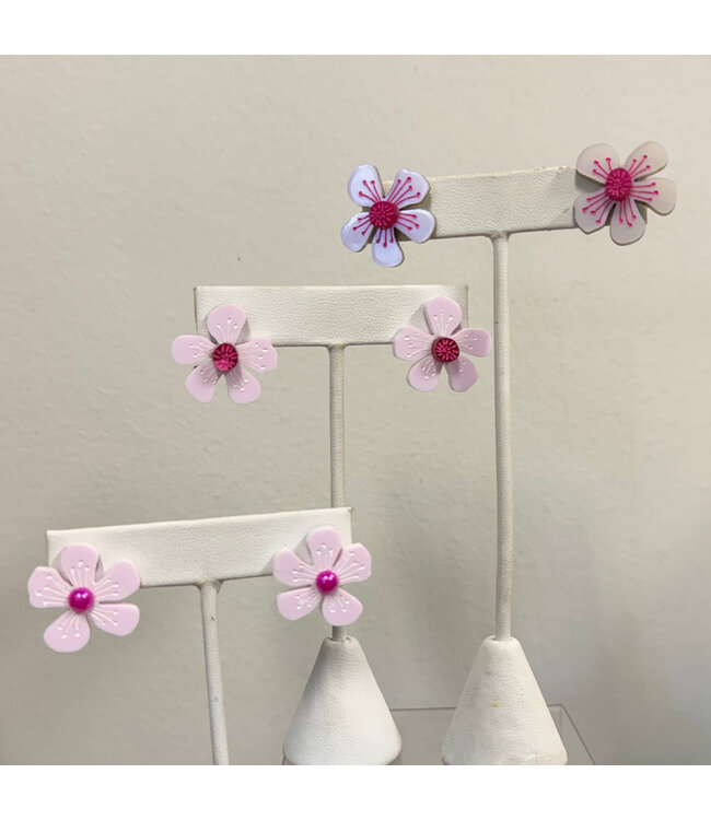 Pink Flower Studs