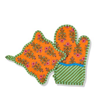 Furbish Orange Potholder & Oven Mitt