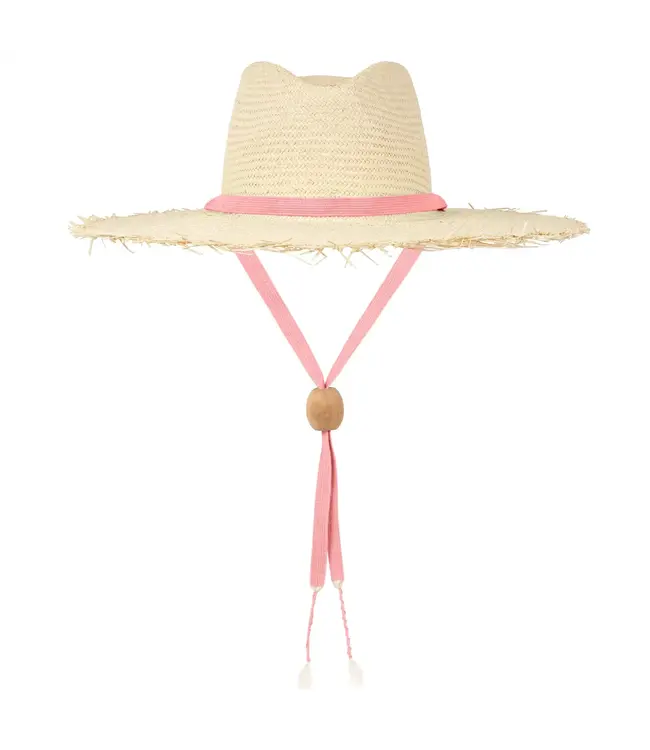 Veronica Wide Brimmed Palm Fringe Hat M/L