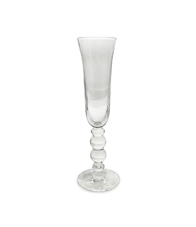 Glass French Swirl Champagne Flute S/4 (Clear)