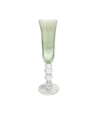 Beatriz Ball Glass French Swirl Champagne Flute S/4 (Green)