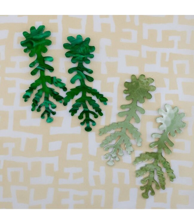 Marbled Fern Earrings