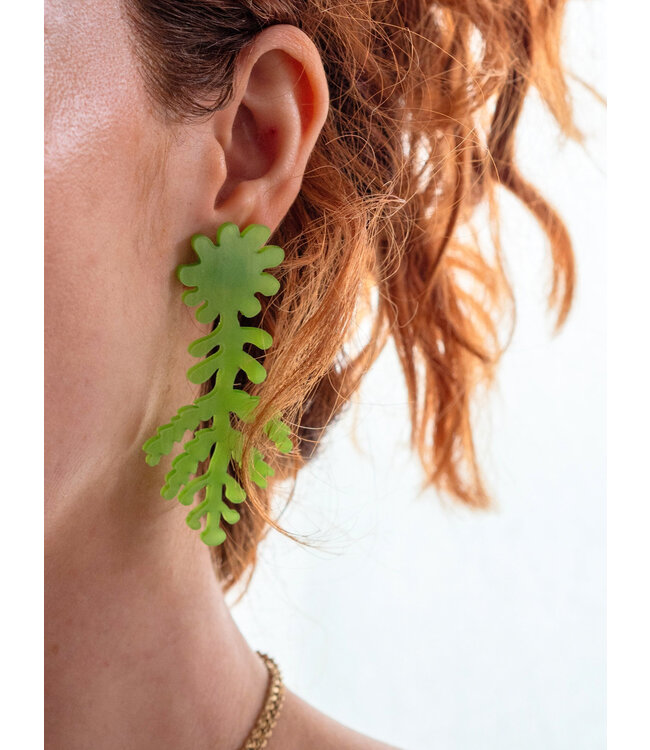Marbled Fern Earrings