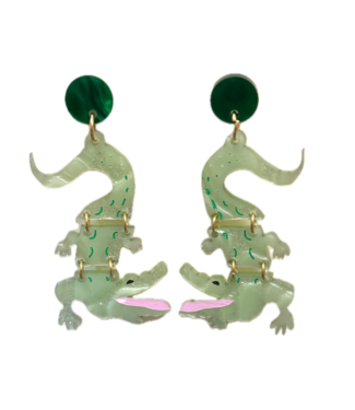 Emma Fick Marbled Gator Earrings