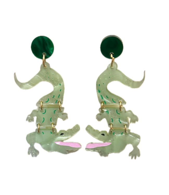 Marbled Gator Earrings