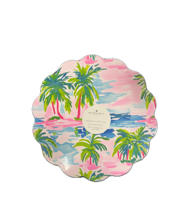 VIDA Palm Trees Reversible Round Placemats Set of 4 (Multi)