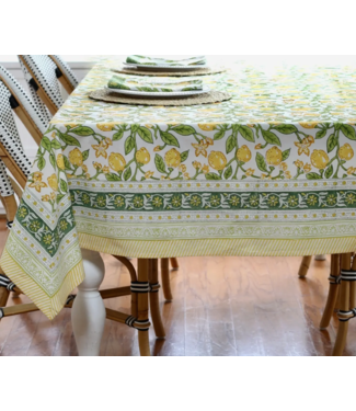 Pacific & Rose Textiles Lemon Tablecloth 60"x 60"