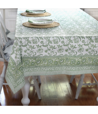 Pacific & Rose Textiles Lilibet Green Tablecloth 60"x 92"