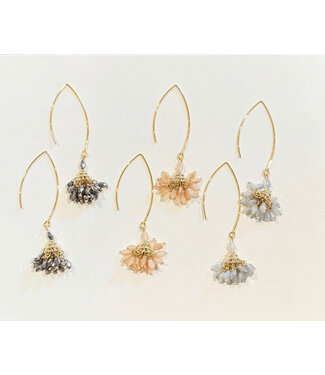 Laura McClendon Long Light Grey Julia Earrings