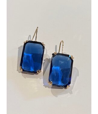 Laura McClendon Blue Rectangle Stone Earring